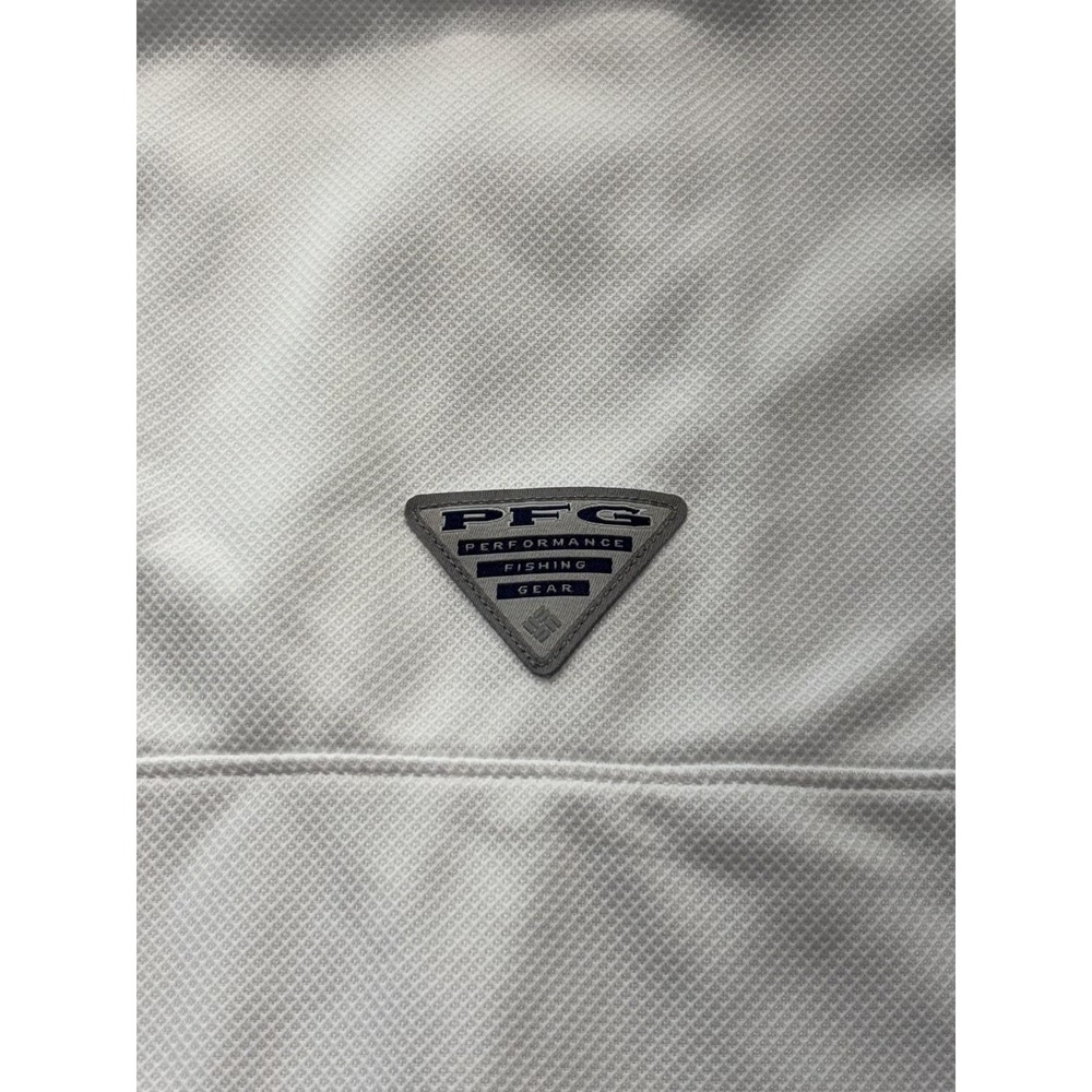Columbia PFG Omni-Shade Polo Shirt Mens Medium White Fishing UV Protection - Picture 13 of 13